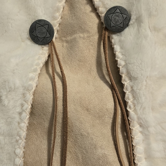 Vintage Natural Reflections Faux Fur Faux Suede Horse Jacket Cream Tan USA - Picture 3 of 8